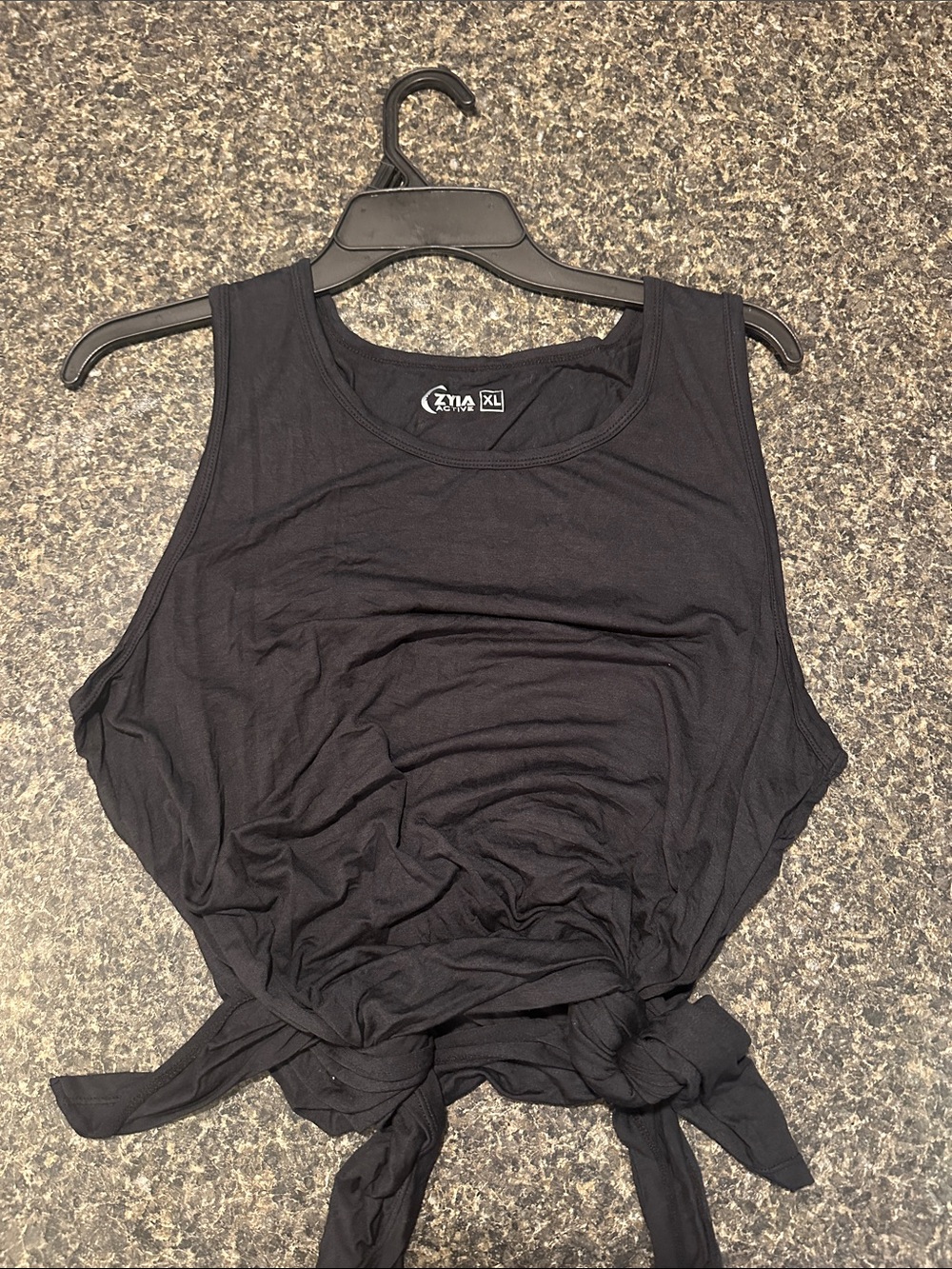 Ziva Black Tie-sides Tank Top - Women's Athletic Style